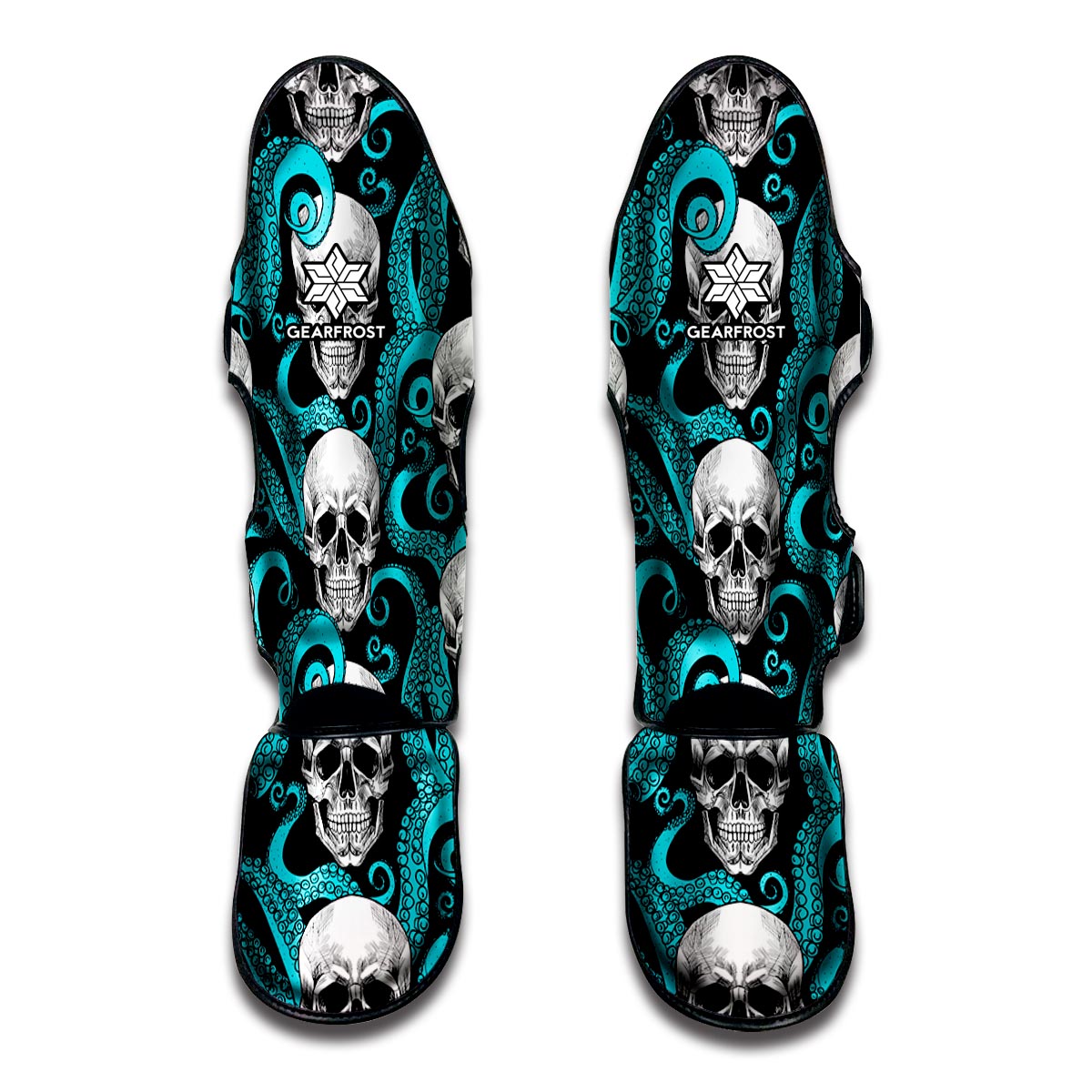 Octopus Tentacles Skull Pattern Print Muay Thai Shin Guard