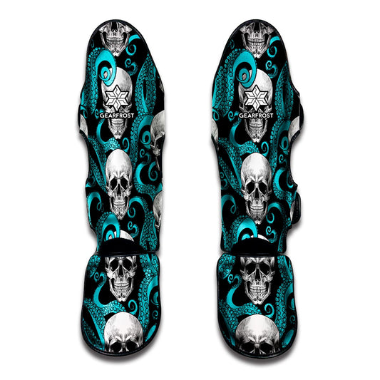 Octopus Tentacles Skull Pattern Print Muay Thai Shin Guard