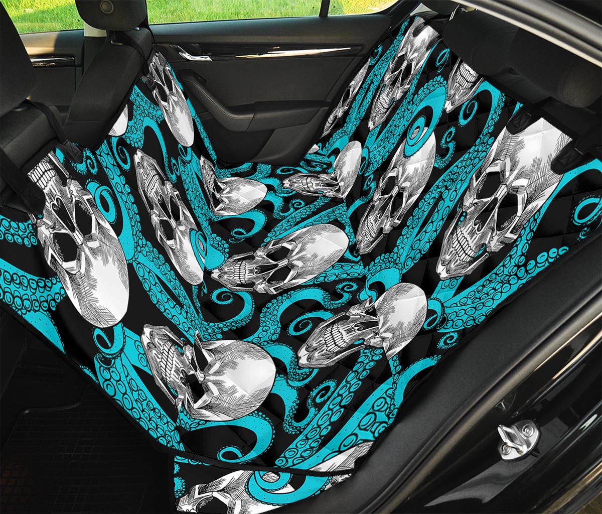 Octopus Tentacles Skull Pattern Print Pet Car Back Seat Cover