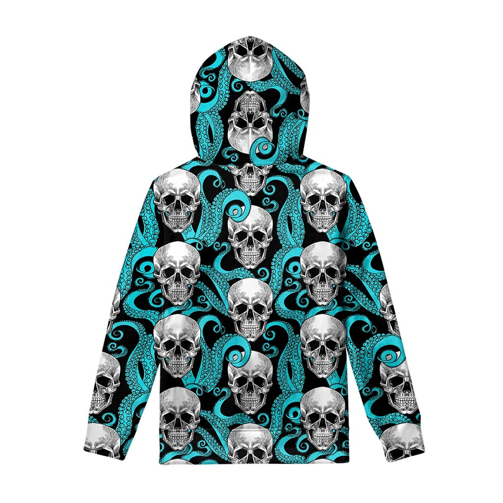 Octopus Tentacles Skull Pattern Print Pullover Hoodie