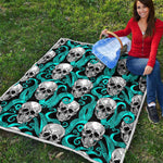 Octopus Tentacles Skull Pattern Print Quilt