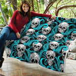 Octopus Tentacles Skull Pattern Print Quilt