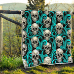 Octopus Tentacles Skull Pattern Print Quilt