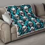 Octopus Tentacles Skull Pattern Print Quilt