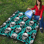 Octopus Tentacles Skull Pattern Print Quilt