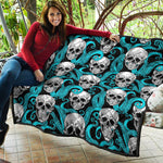 Octopus Tentacles Skull Pattern Print Quilt