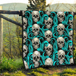 Octopus Tentacles Skull Pattern Print Quilt