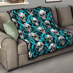 Octopus Tentacles Skull Pattern Print Quilt
