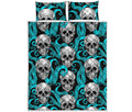 Octopus Tentacles Skull Pattern Print Quilt Bed Set