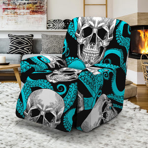 Octopus Tentacles Skull Pattern Print Recliner Slipcover