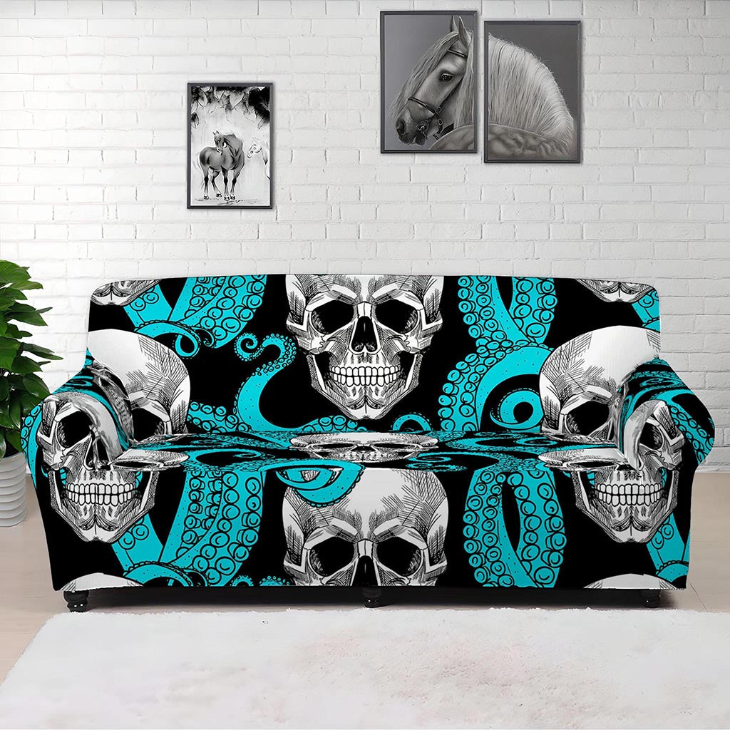 Octopus Tentacles Skull Pattern Print Sofa Cover