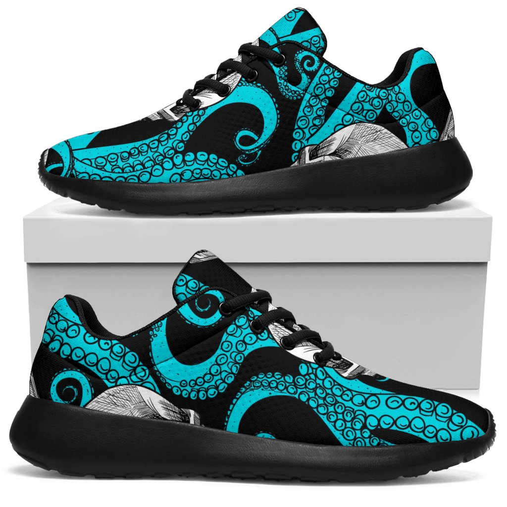 Octopus Tentacles Skull Pattern Print Sport Shoes GearFrost