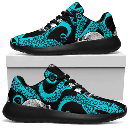 Octopus Tentacles Skull Pattern Print Sport Shoes GearFrost