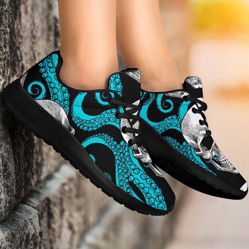 Octopus Tentacles Skull Pattern Print Sport Shoes GearFrost