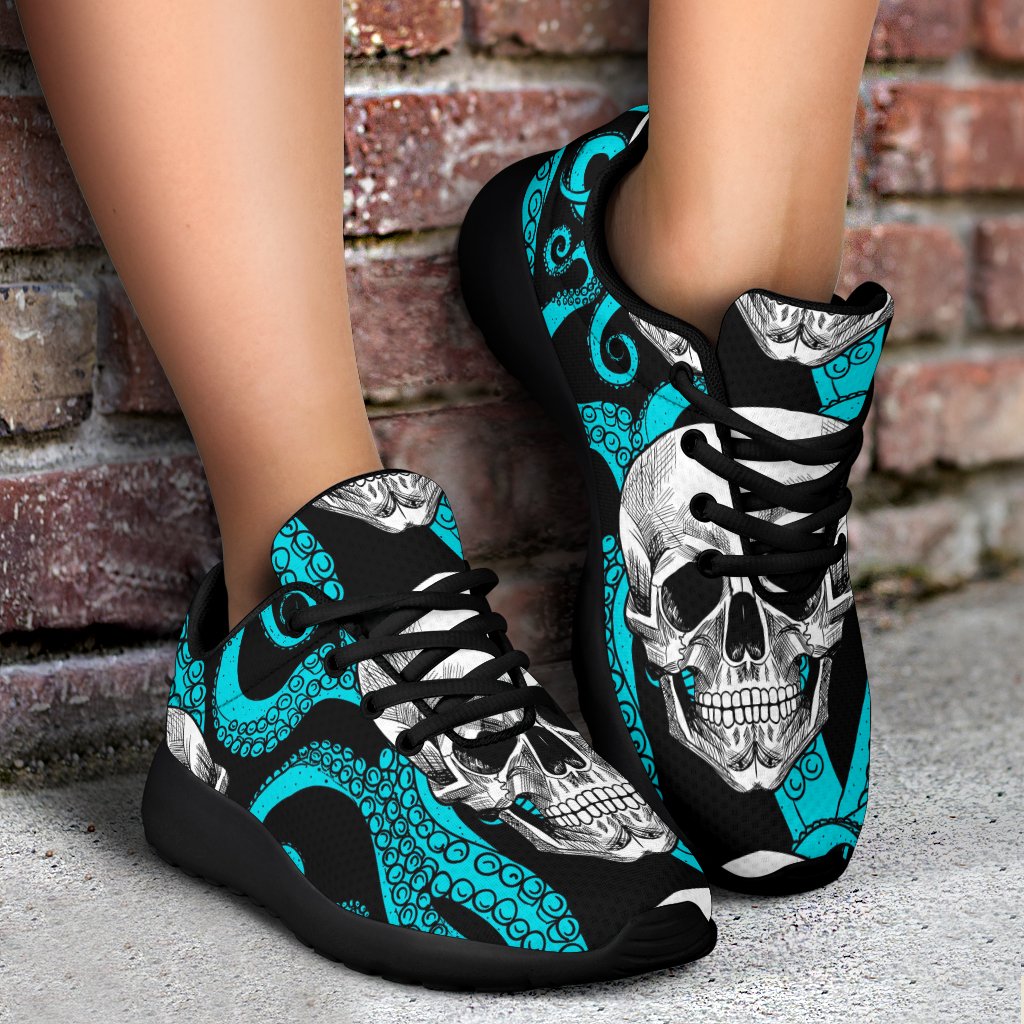 Octopus Tentacles Skull Pattern Print Sport Shoes GearFrost