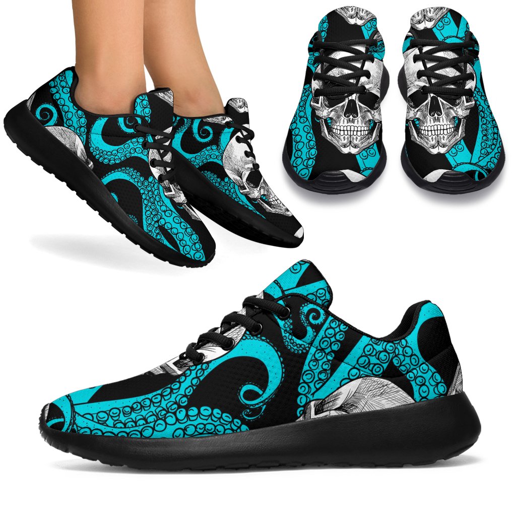 Octopus Tentacles Skull Pattern Print Sport Shoes GearFrost