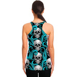 Octopus Tentacles Skull Pattern Print Women's Racerback Tank Top