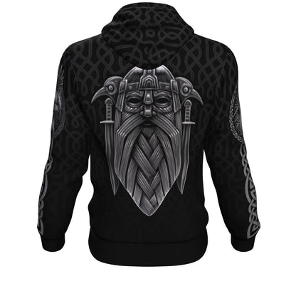 Odin Celtic God Norse Mythology Print Unisex Pullover Hoodie GearFrost