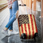 Old American Flag Patriotic Luggage Cover GearFrost