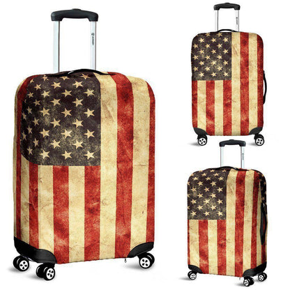 Old American Flag Patriotic Luggage Cover GearFrost