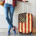 Old American Flag Patriotic Luggage Cover