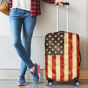 Old American Flag Patriotic Luggage Cover GearFrost