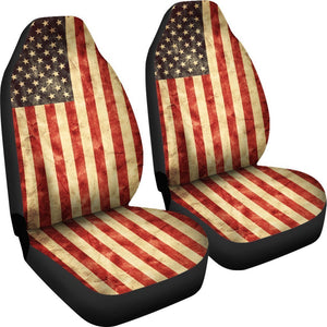 Old American Flag Patriotic Universal Fit Car Seat Covers GearFrost