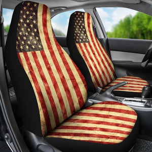 Old American Flag Patriotic Universal Fit Car Seat Covers GearFrost