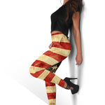 Old American Flag Patriotic Women's Leggings GearFrost