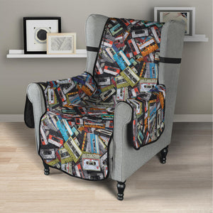 Old Cassette Tape Print Armchair Protector