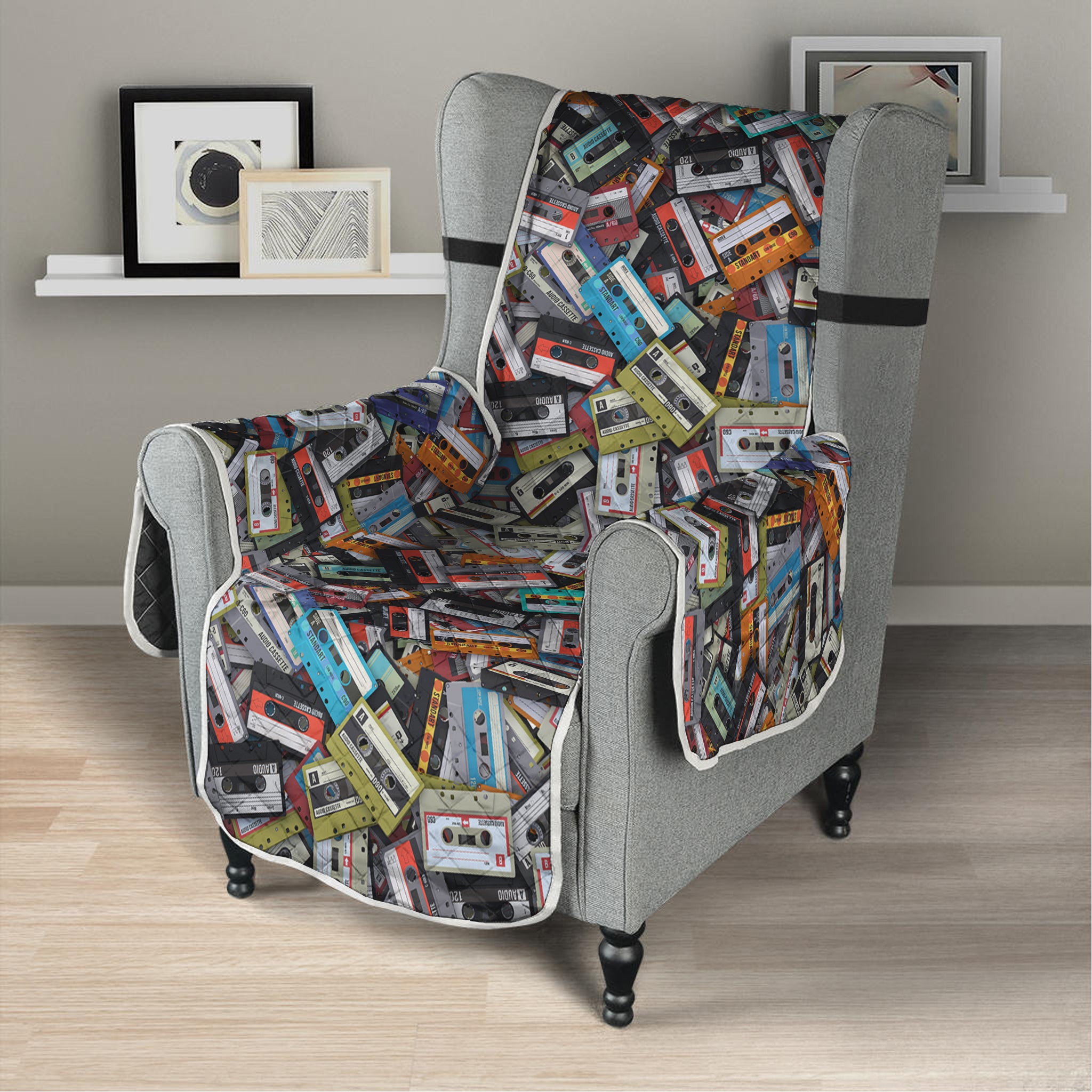 Old Cassette Tape Print Armchair Protector