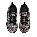 Old Cassette Tape Print Black Sneakers