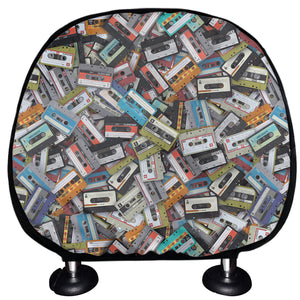 Old Cassette Tape Print Car Headrest Covers