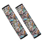 Old Cassette Tape Print Car Seat Belt Covers