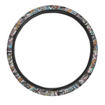 Old Cassette Tape Print Car Steering Wheel Cover