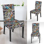 Old Cassette Tape Print Dining Chair Slipcover