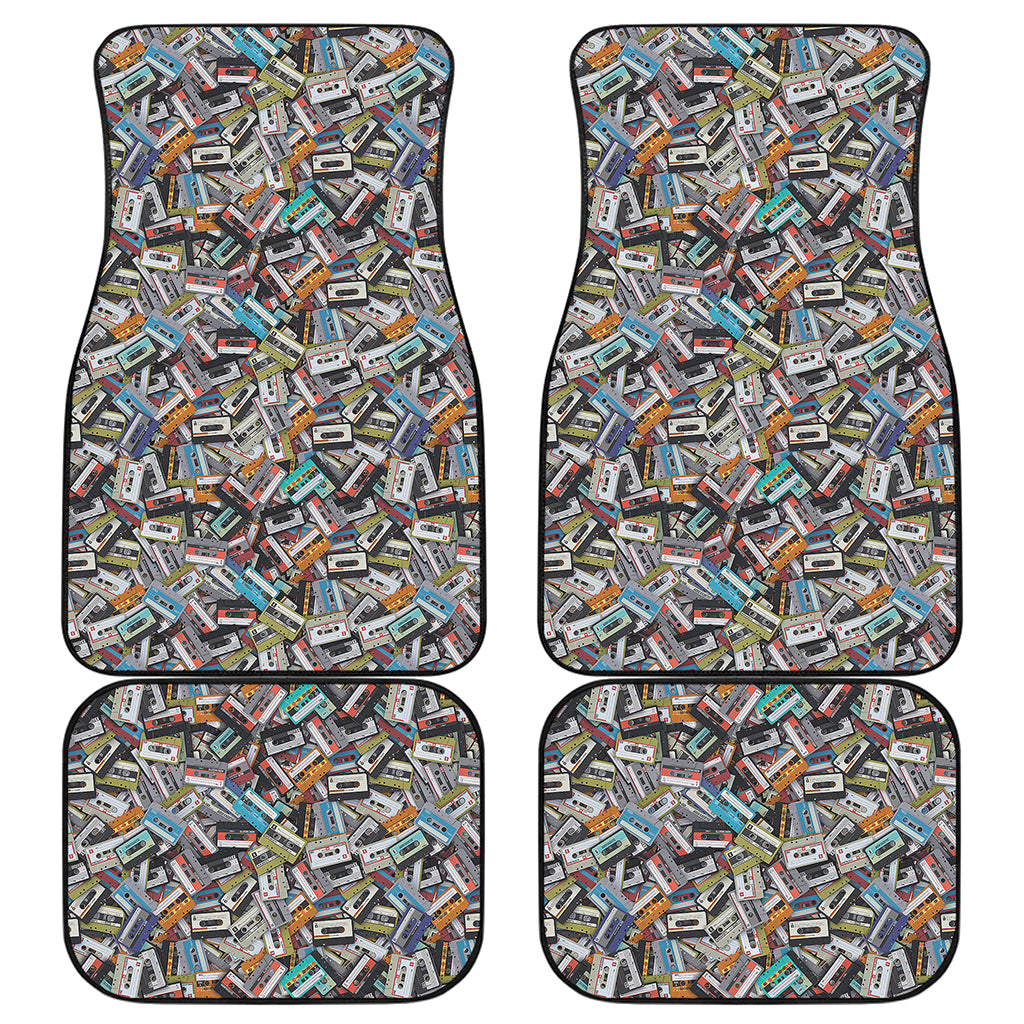 Old Cassette Tape Print Front and Back Car Floor Mats