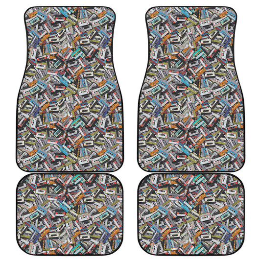 Old Cassette Tape Print Front and Back Car Floor Mats