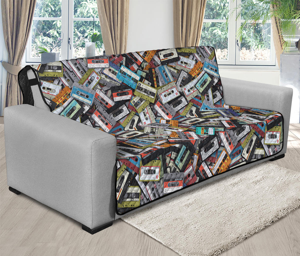 Old Cassette Tape Print Futon Protector