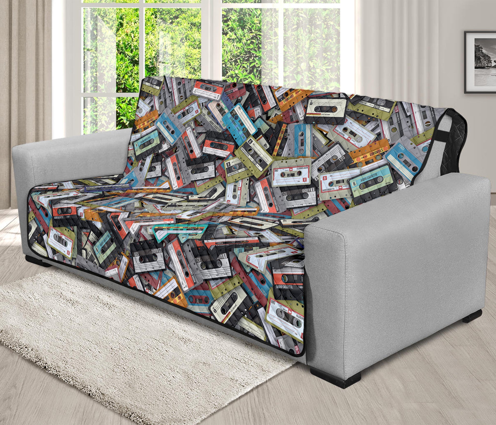 Old Cassette Tape Print Futon Protector