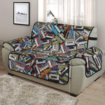 Old Cassette Tape Print Half Sofa Protector