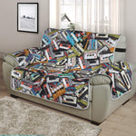 Old Cassette Tape Print Half Sofa Protector