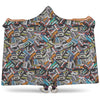 Old Cassette Tape Print Hooded Blanket