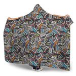 Old Cassette Tape Print Hooded Blanket