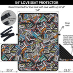 Old Cassette Tape Print Loveseat Protector