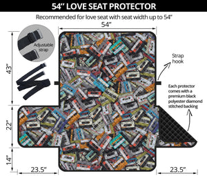 Old Cassette Tape Print Loveseat Protector