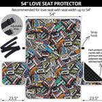 Old Cassette Tape Print Loveseat Protector