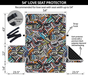 Old Cassette Tape Print Loveseat Protector