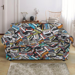 Old Cassette Tape Print Loveseat Slipcover