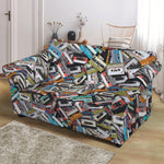 Old Cassette Tape Print Loveseat Slipcover